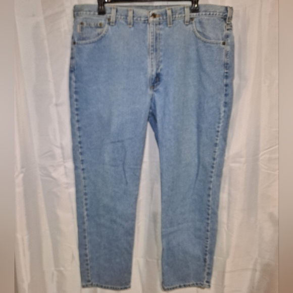 Slightly Distressed Carhartt Jeans Big Men's 44x32 Blue Denim 5-Pocket High-Rise - Picture 2 of 10